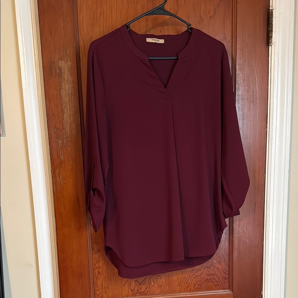 Burgundy Women's Tunic Top